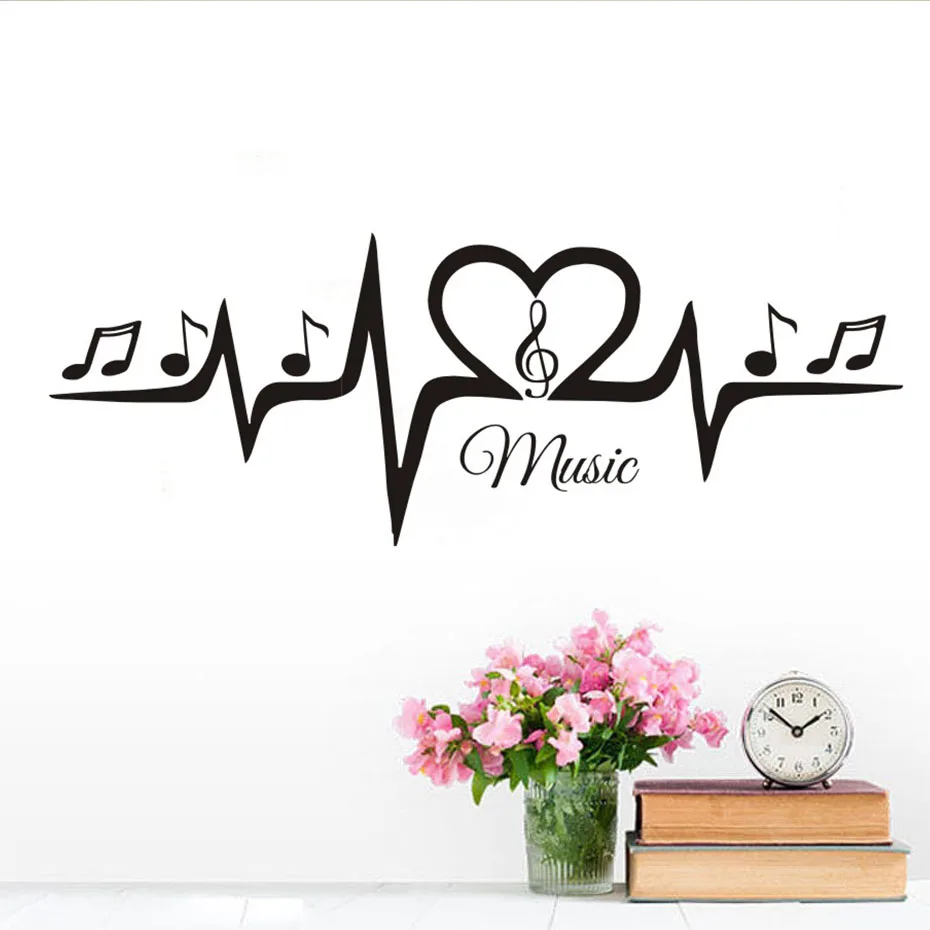Музыкальные высокие наклейки на стену для детской комнаты гостиной домашнего