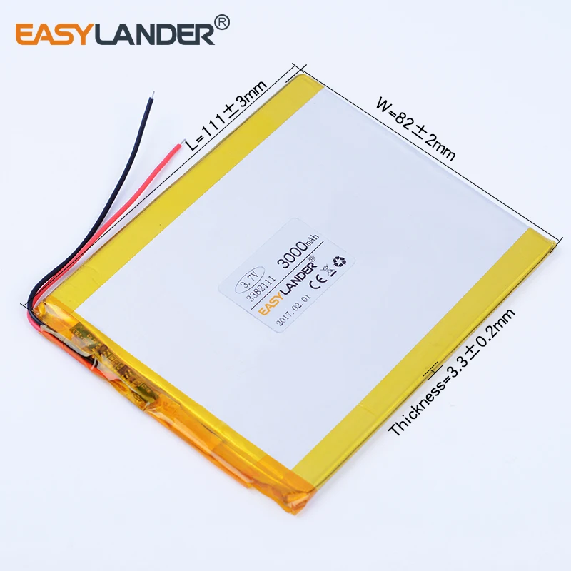 

3382111 3,7 V 3000mAh литий-полимерный литий-ионный аккумулятор для ультратонкого seven E708 pro 3 g tablet PC power bank DVD GPS
