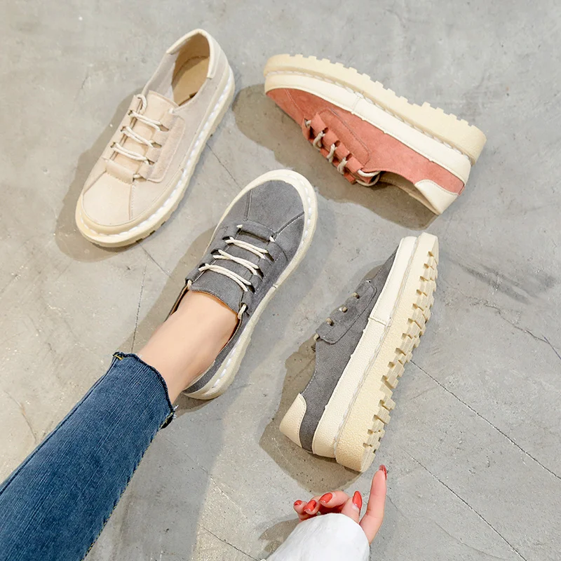 Новинка весна осень 2019 повседневные туфли на шнуровке Симпатичные мягкие для