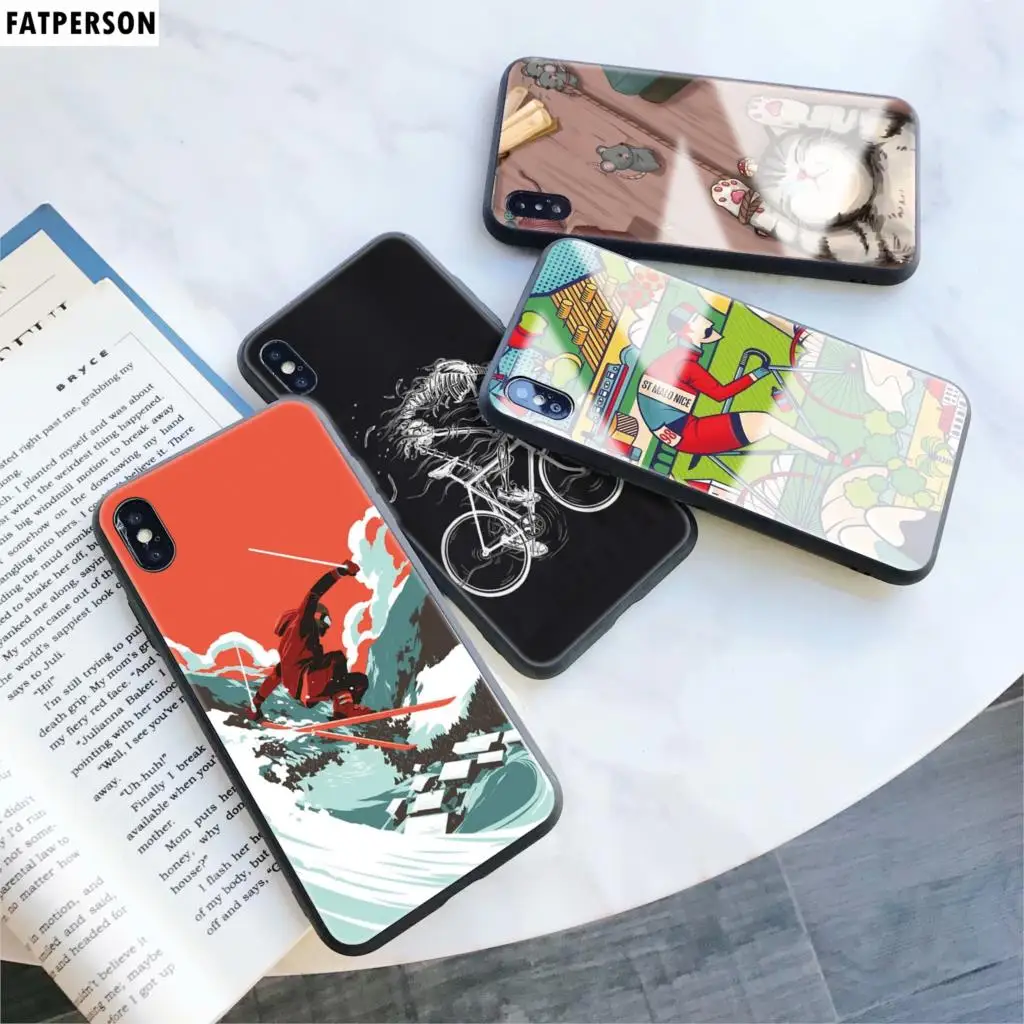 Спортивный чехол из закаленного стекла для телефона Dream iphone 5 6 7 8 6s 6splus акварель