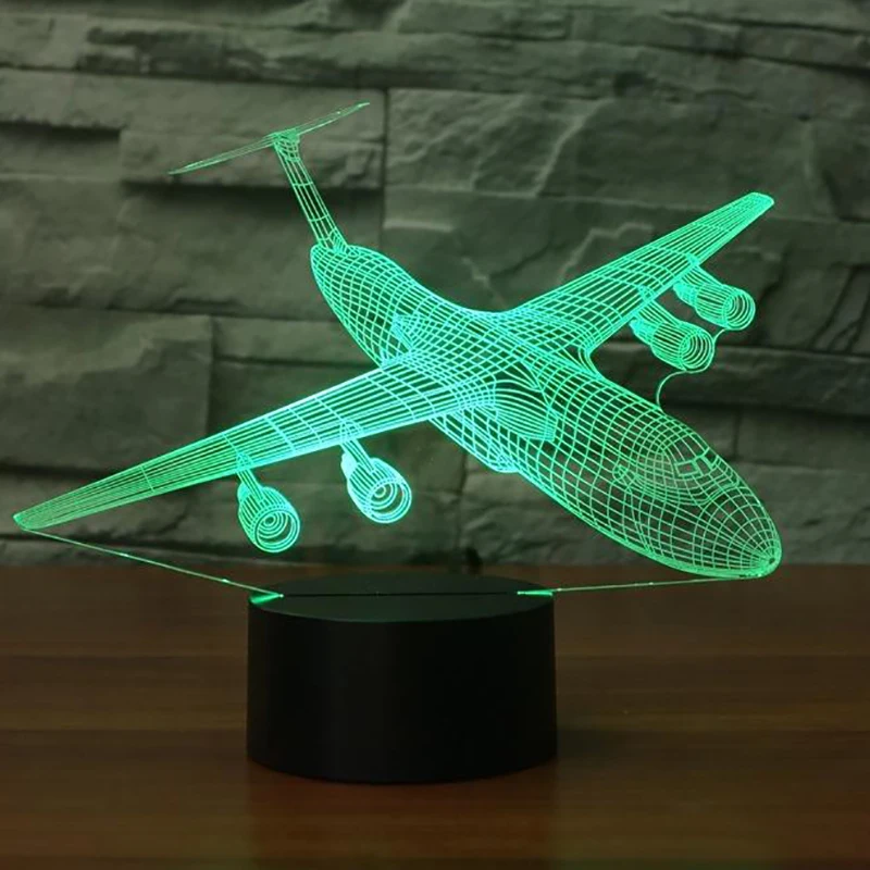 7 цветов, меняющий USB, Детский Светильник для сна, самолет, 3D ночник, светильник светодиодный, Воздушный самолет, настольная лампа, прикроватный Декор для спальни, рождественские подарки для детей
