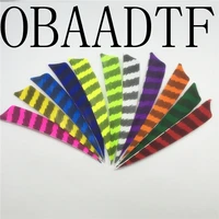 50pcslots 4 shield hunting arrow feathers striped turkey archery accessories 11 color fletching a 256 hot sale