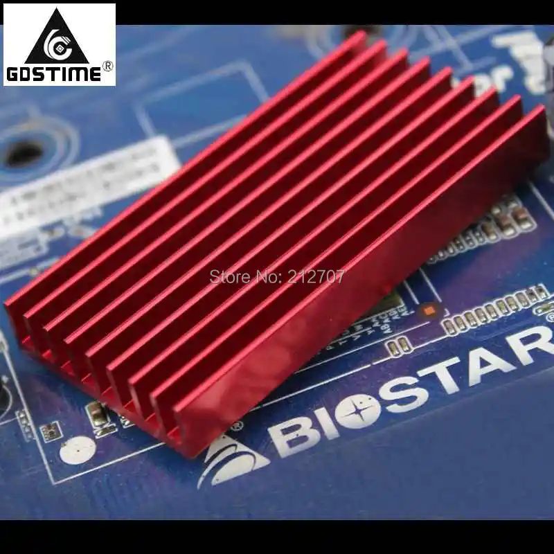 

2 Pieces/lot Gdstime 60x30x8mm BTC USB ASIC Cooling Heatsink RED Bitfury Aluminum Radiator