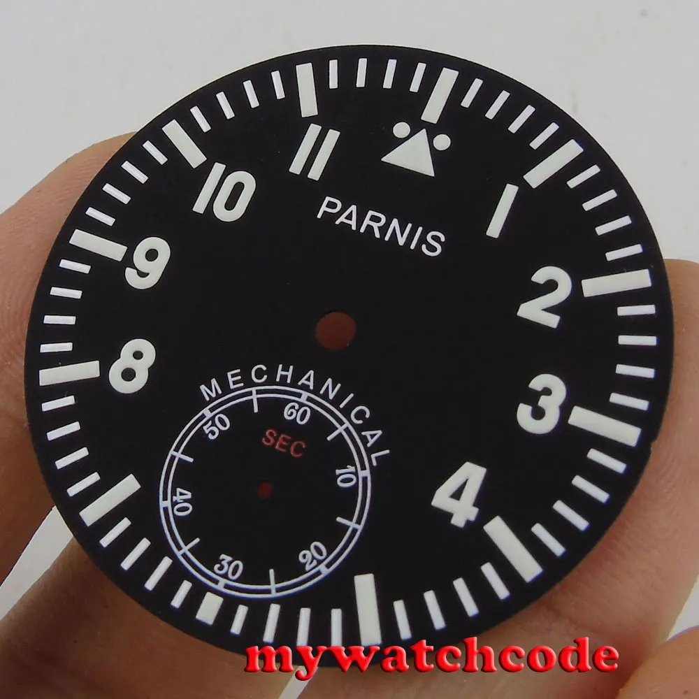 38 9 мм parnis черный циферблат fit eta 6498 Чайка 3620 часовой D107|watch dial|dialdial watch |