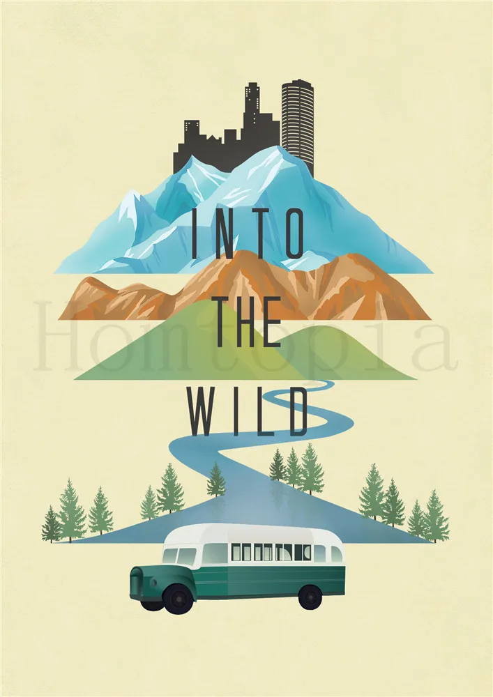 Into The Wild постеры кино-стикеры Настенные с белым покрытием бумажные принты для украшения дома гостиная спальня бар Домашний арт бренд