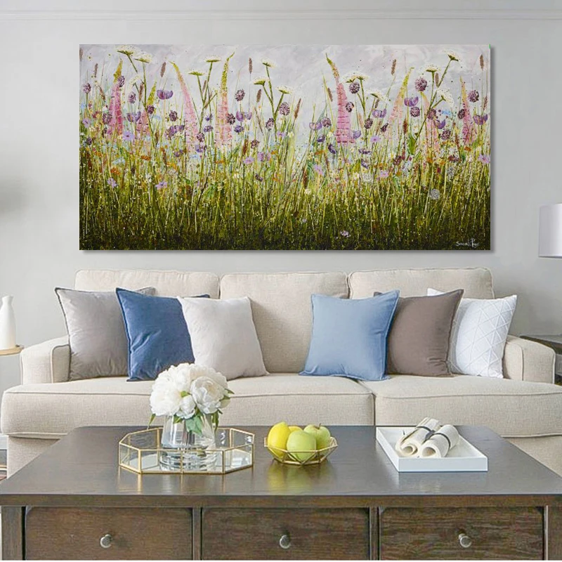 Modern Flowers Oil Painting Posters and Prints Wall Art Canvas Poppy Flower Picture for Living Room Home Decor No Frame | Дом и сад