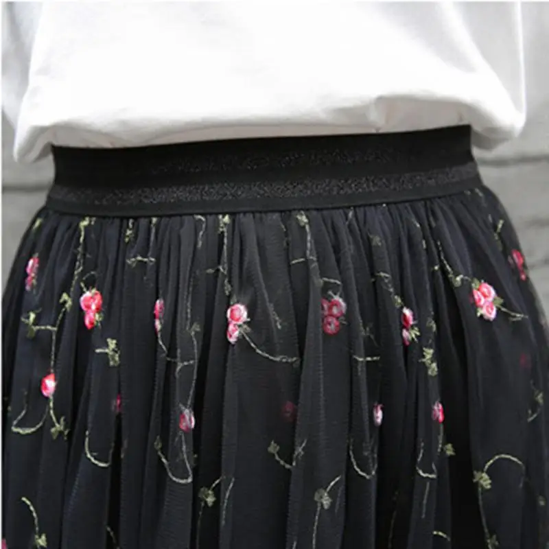 Женская юбка-пачка весна-лето 2020 эластичная юбка с цветочной вышивкой бесплатная