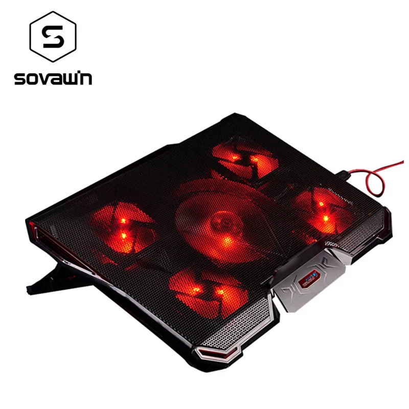 CoolCold 5 вентиляторов 2 USB охлаждающая подставка для ноутбука Регулируемый