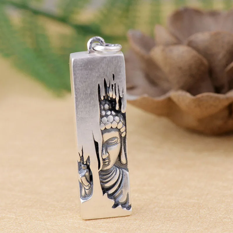 MAYONES 925 Silver Figure Pendant Lotus Flower Buddha 100% Pure S990 Original Thai Pendants for Women Men Jewelry Making | Украшения и