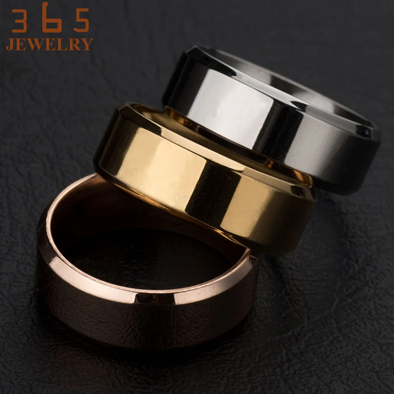 Обручальное кольцо с начесом из титана однотонное глянцевое обручальное