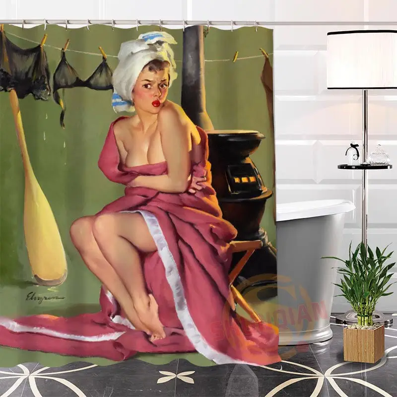 Водонепроницаемый полиэстер ткань 8 размеров Pin Up Девушка Винтаж Шик красота