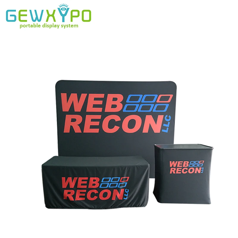 

Прямой стрейчевый тканевый баннер шириной 8 или 10 футов, витрина на стену с чехлом для стола 6 футов и жестким чехлом для подиума