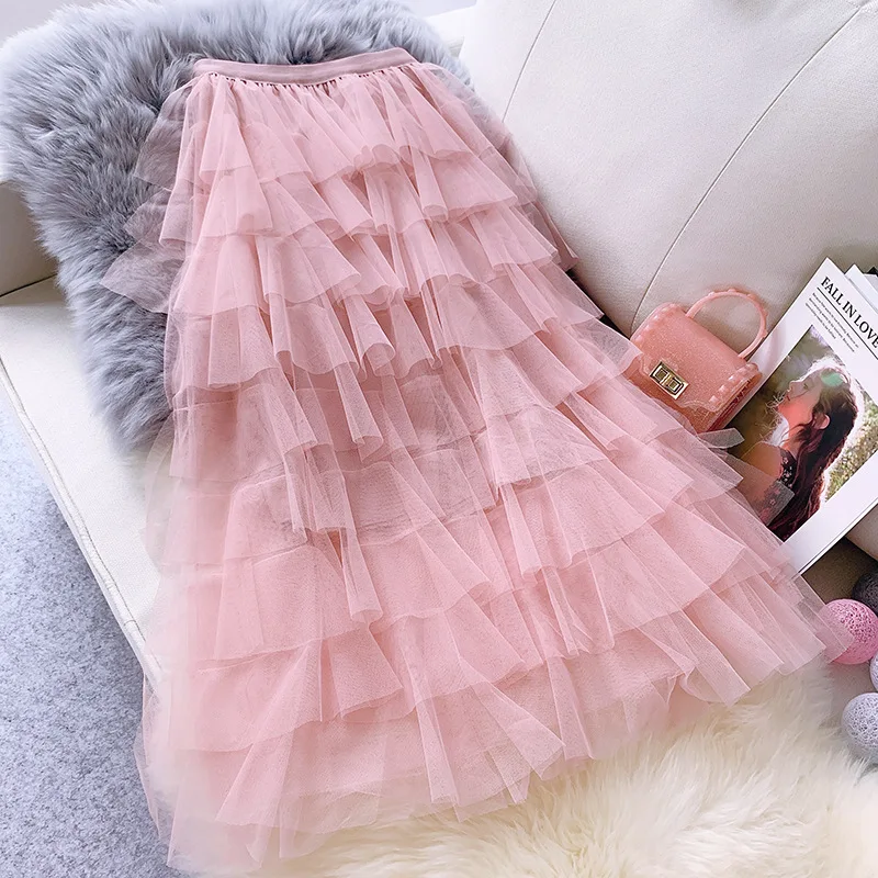 Fitaylor Лето Женская Тюлевая юбка с эластичной резинкой на талии Милая бальная