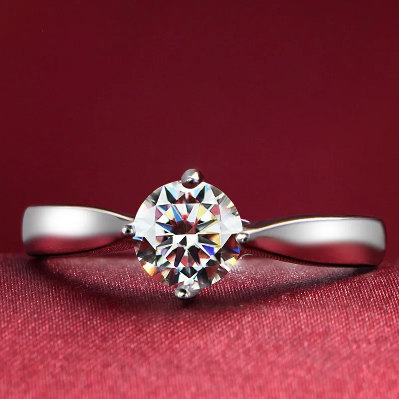 Винтажные акценты 0.5Ct 5 0 мм тестовое положительное моиссанитовое кольцо тест