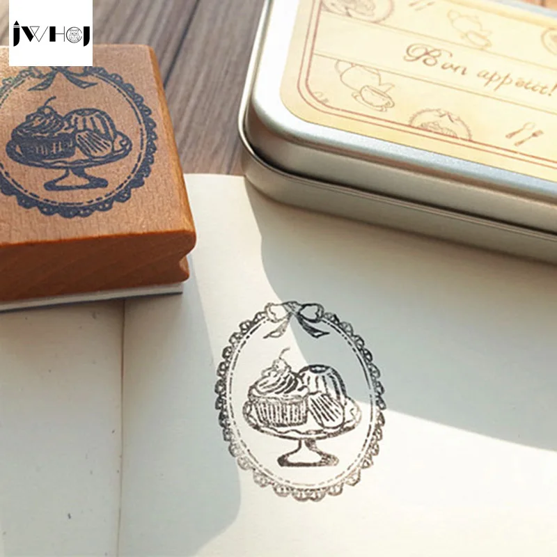 JWHCJ 4 шт./компл. хорошее время DIY жестяная коробка деревянные штампы подарочные