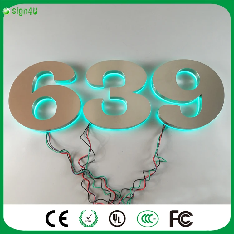 Из нержавеющей стали RGBW дом Номера для украшения дома | Лампы и освещение