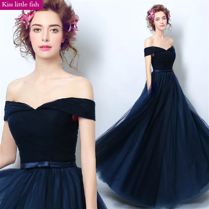 3310 Free shipping Navy blue Long prom dresses Vestido de formatura longo | Свадьбы и торжества
