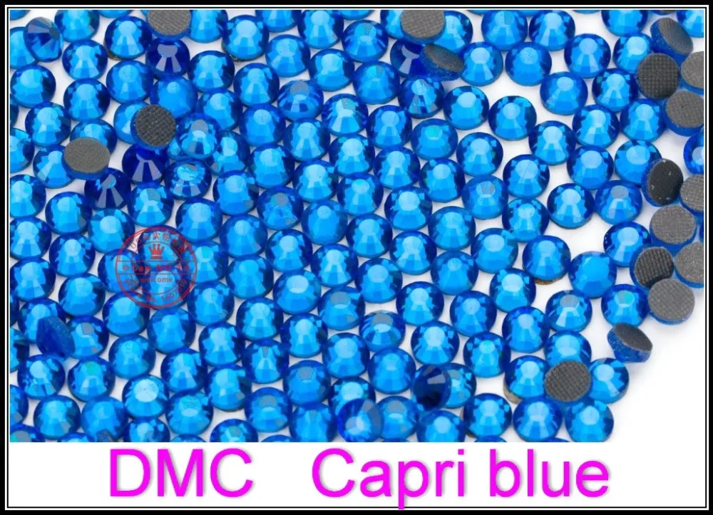 SS20 4 6 8 мм 1440 Φ CapriBlue DMC Горячая фиксация плоская задней Стразы Термотрансферная
