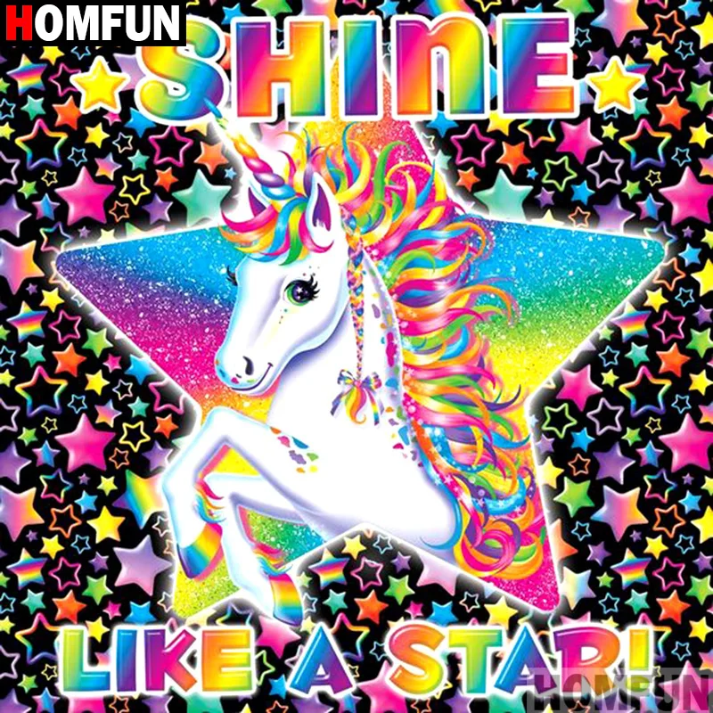 Homfun Full Square/Round Drill 5D DIY Diamond Painting &quotCartoon color horse&quot 3D Embroidery Cross Stitch Home Decor Gift A12402 | Дом и