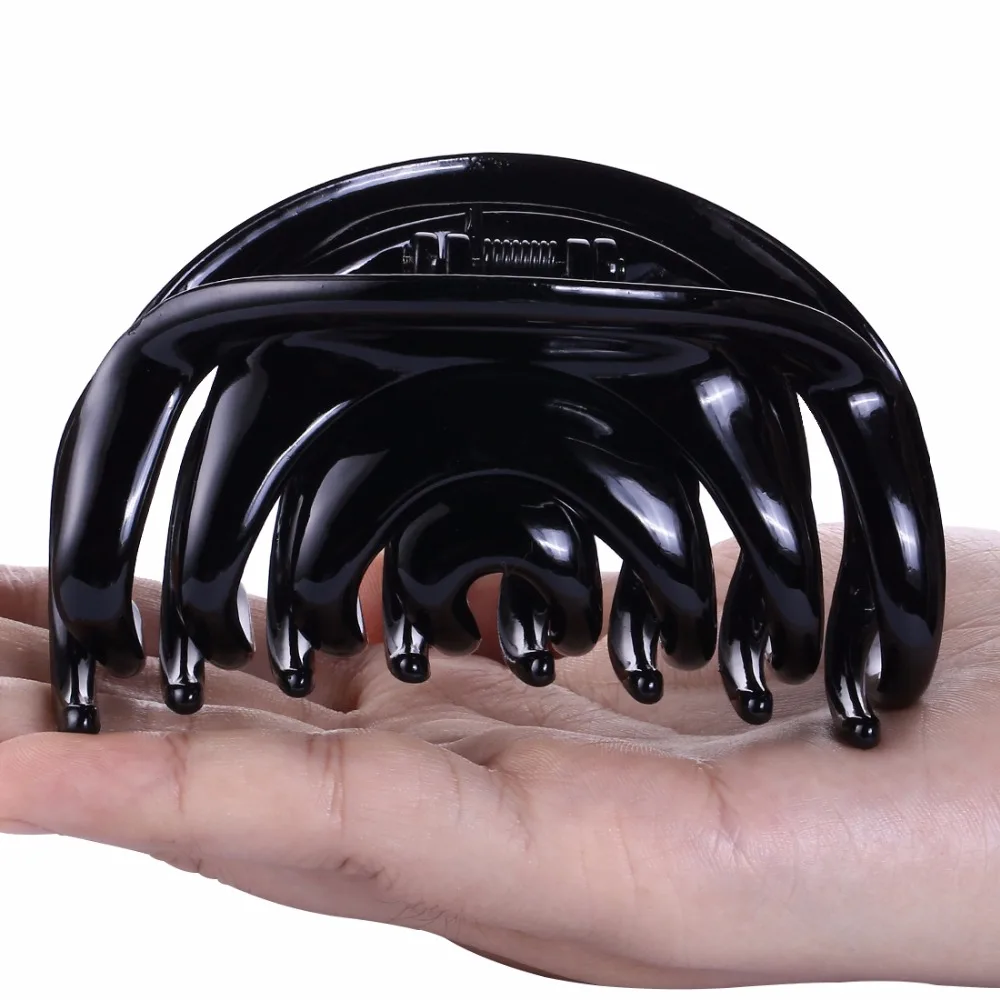 Корейский большой брендовые черные женские аксессуары для волос пластик Краб