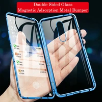 360 full magnetic phone case for oneplus 9 7 pro coque aluminum metal frame cover bumper for oneplus 8t 8 pro 7t 6 glass case
