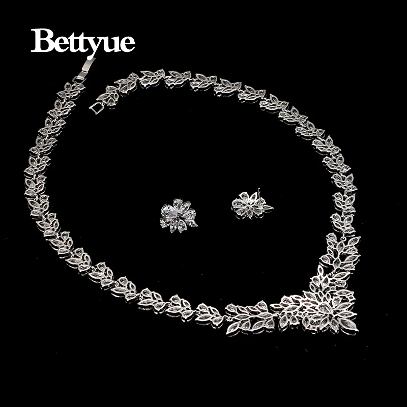 bettyue brand fashion luxury aaa cubic zircon white gold color wholesale hot sale jewelry sets for woman wedding party gifts free global shipping