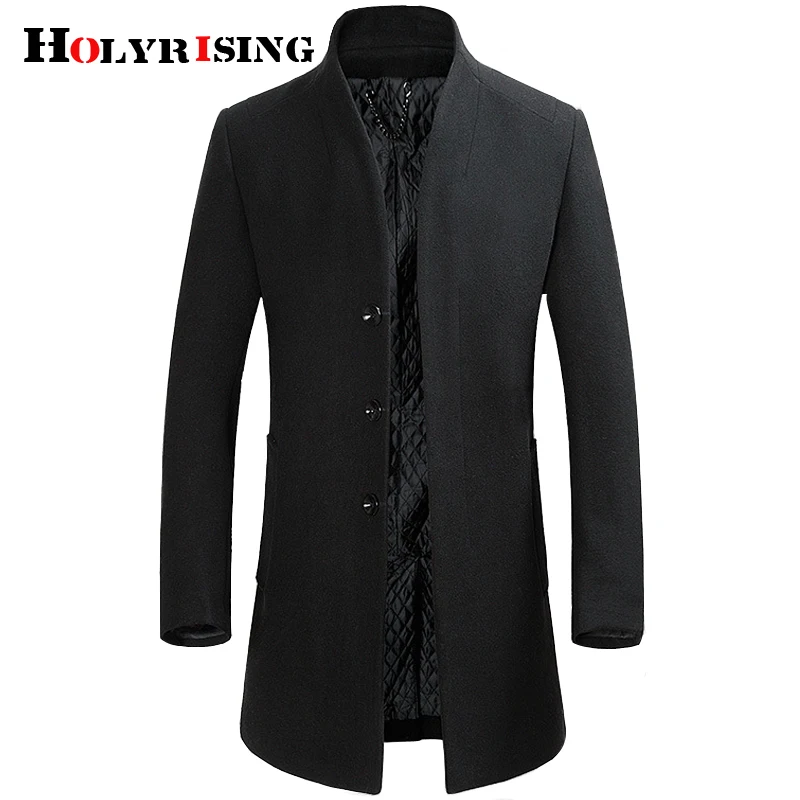 Holyrising мужские куртки и пальто шерстяные зимние casaco masculino 4 цвета кашемировое