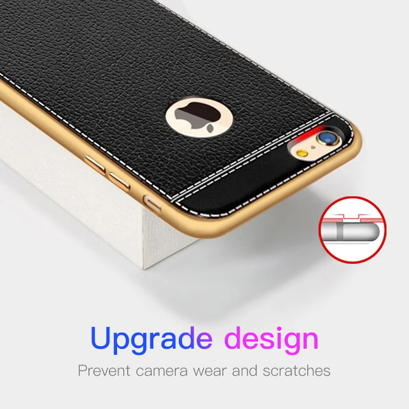 Мягкий тисненый Личи Чехол для iPhone X XS Чехлы MAX XR кожа позолоченный Тонкий ТПУ