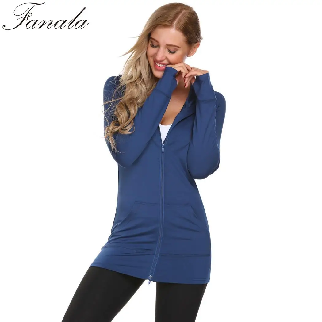 Куртка с капюшоном длинным рукавом легкий Active Full-zip Hoodie Для женщин | Женская