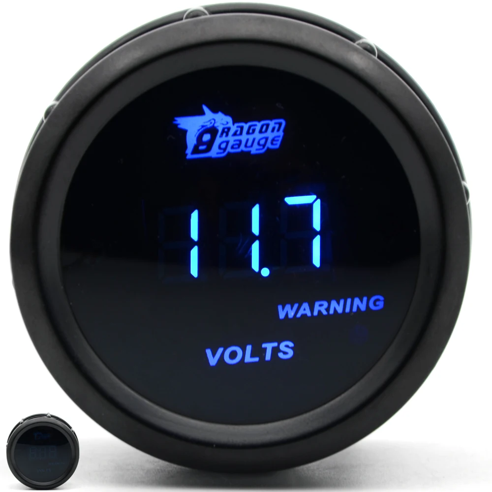 

Digital 2" 52mm Volt Gauge Car Meter Blue LED Digital Display