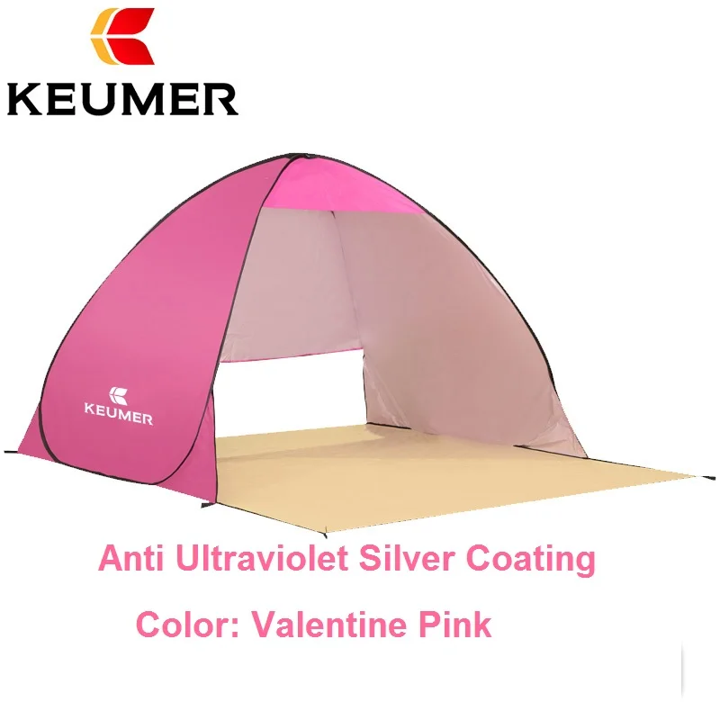 Valentine Pink KEUMER XL 3-4 человек быстрое автоматическое открытие пляж палатка большой размер анти УФ навес тент - Цвет: Valentine Pink