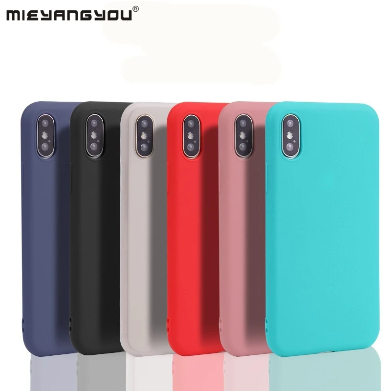 Мягкий силиконовый чехол ярких цветов для iPhone SE 5 5S XR X 7 8 6 6S Plus XS Max 11 Pro матовый из