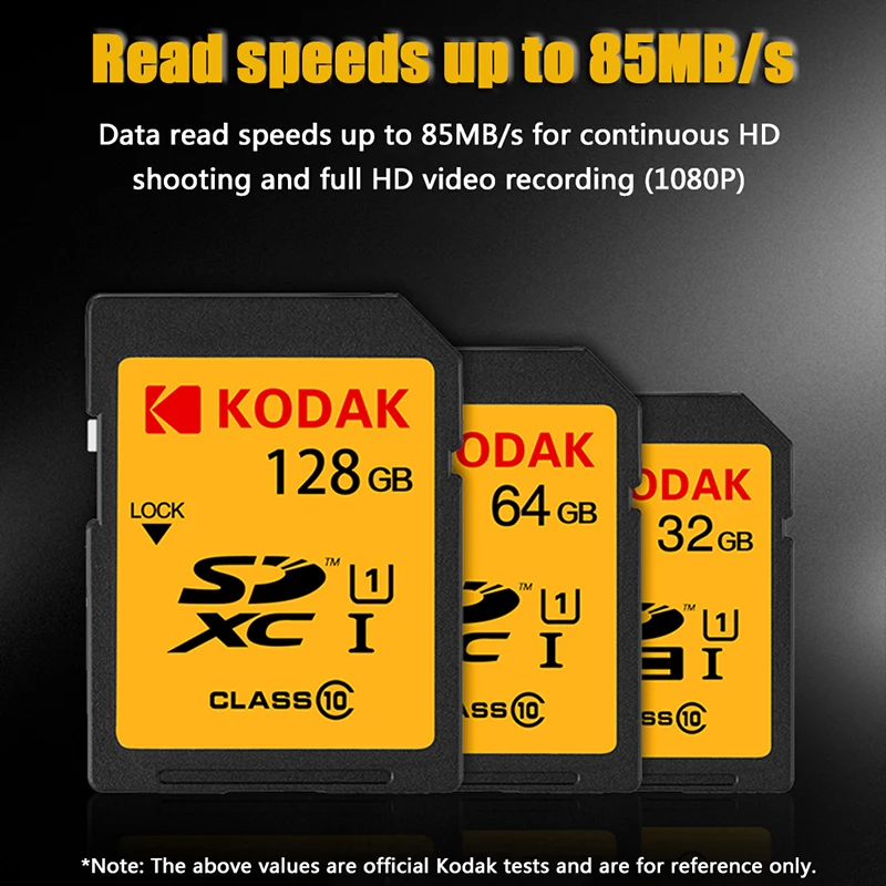 Карта памяти KODAK U1 высокоскоростная SD карта 32 ГБ 80 Гб МБ/с. 16 50 класс 10 для цифровых