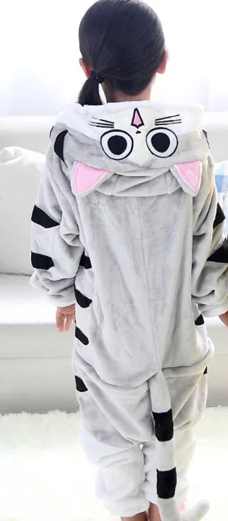 Пижама комбинезон Детская фланелевая в виде кошки унисекс|animal pajamas|flannel