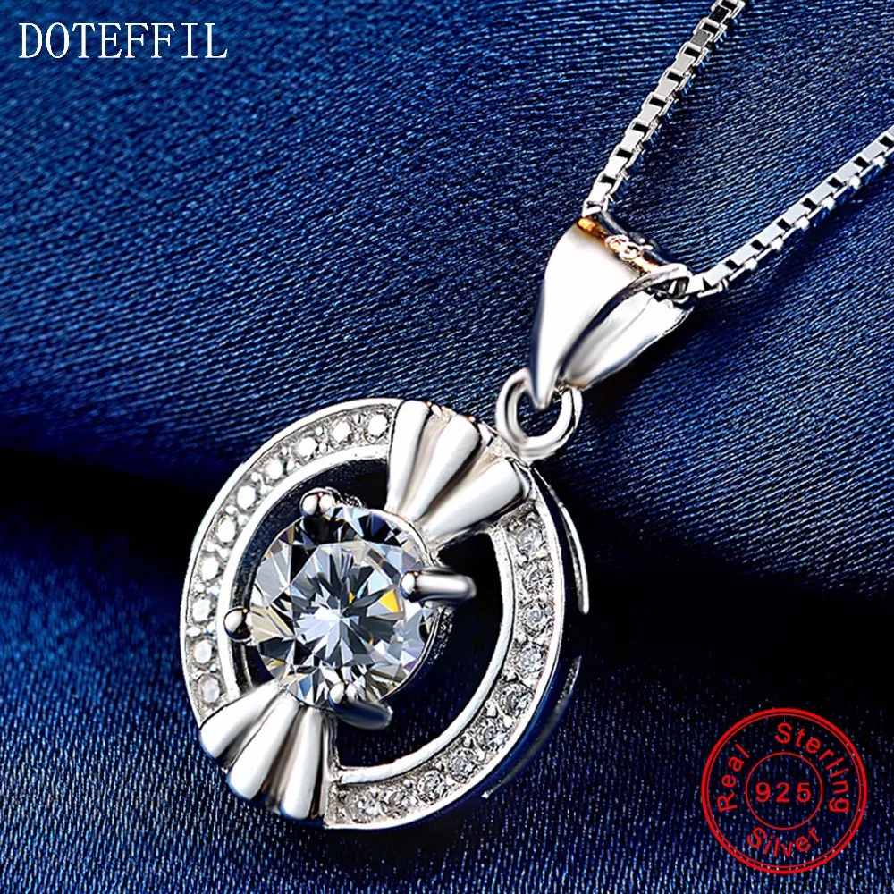 Женское ожерелье из серебра 100% пробы модное очаровательное круглое 925