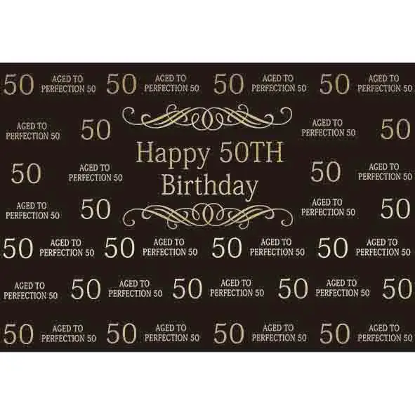 Фотофон Allenjoy фотосессия черная Золотая рамка с текстом роскошный 50-й день