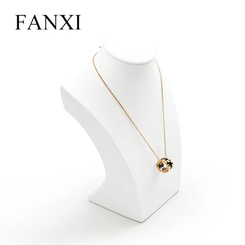 FANXI Ожерелье Дисплей Бюст белый искусственная кожа ювелирные изделия Манекен