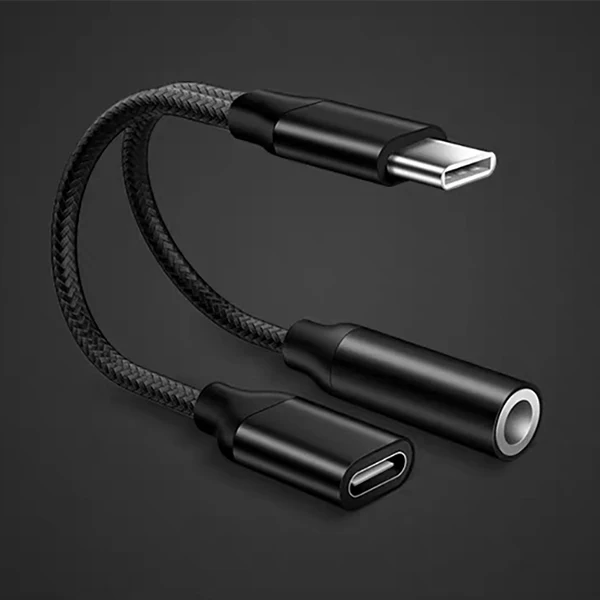 Black Адаптер для зарядки наушников ACCEZZ usb type C для huawei mate RS Xiaomi 6 8 Mix2S 3,5 мм разъем для наушников Aux прослушивание зарядки адаптер - Цвет: Black