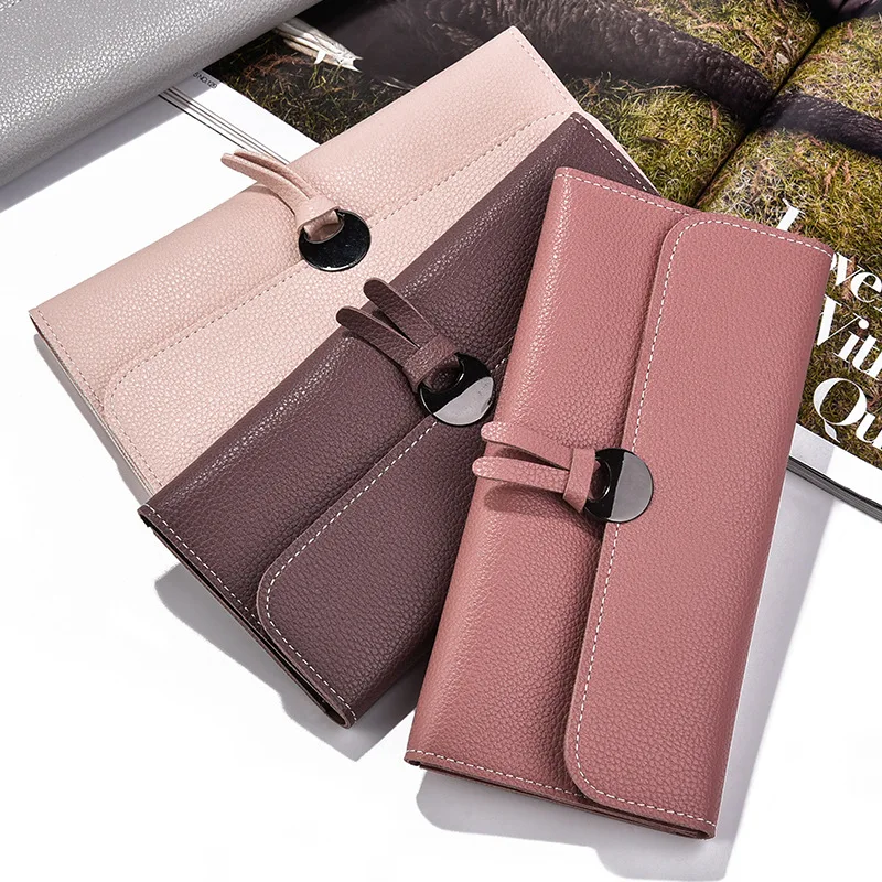 Зеркальный Солнечный Новый Однотонный женский длинный кошелек из искусственной