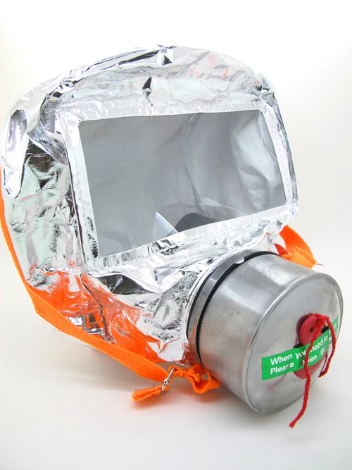 Emergency Escape Hood Oxygen Mask Respirator 60 Minutes Fire Smoke Toxic Filter Gas Big Visor Firemask First Aid Kit Hard Case | Игрушки и