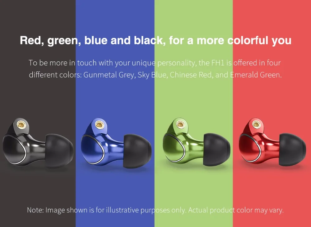 FiiO FH1 Knowles Driver Balanced Armature-Dynamic Hybrid In-ear Earphones With 2.5mm Blacnced And 3.5mm Mic Cable