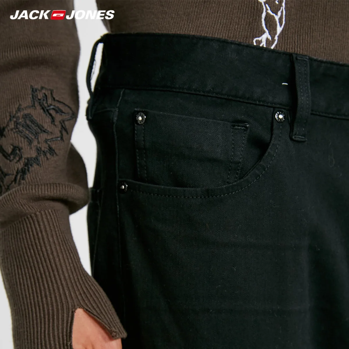 JackJones мужские зимние джинсы из хлопка повседневные зауженные классические брюки
