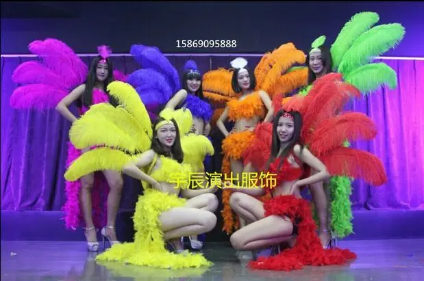 Красные синие розовые сценические искусственные перья танцевальные аксессуары