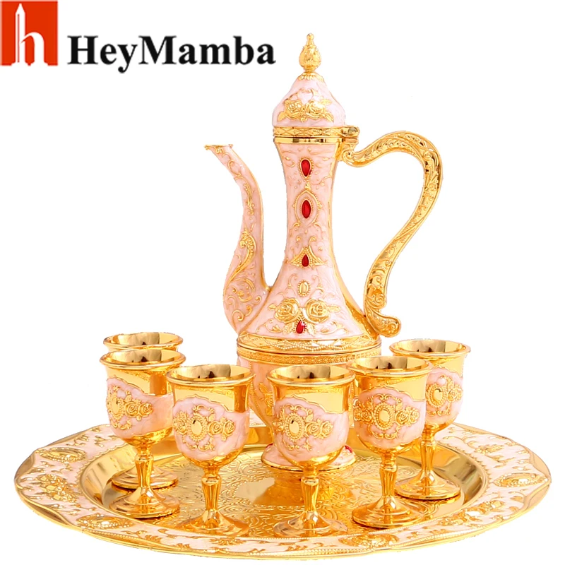HeyMamba Роскошный Золотой/Серебряный металлический Винный Набор цинковый сплав