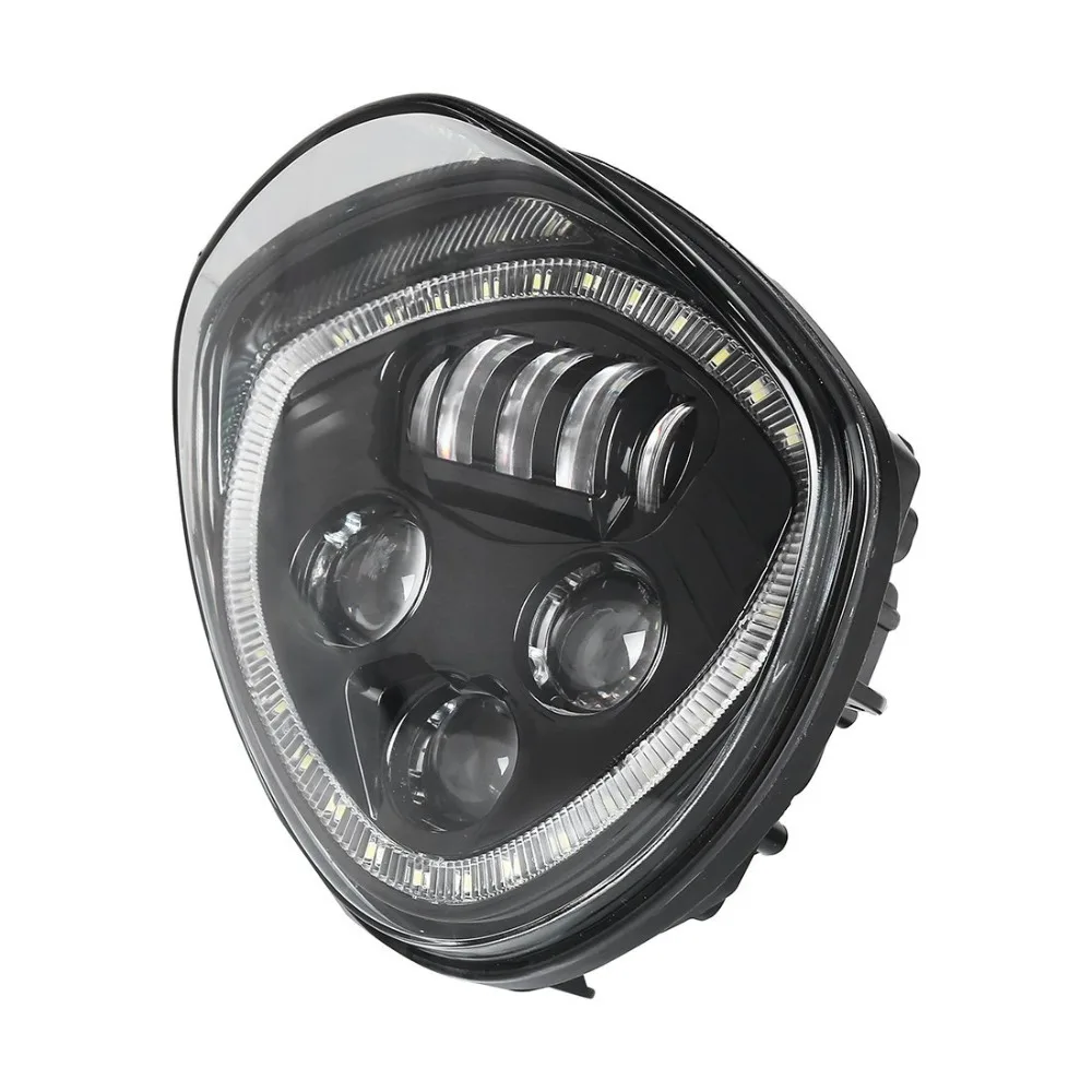 Marloo светодиодный налобный фонарь с белым Halo Angel Eye DRL, светодиодный налобный фонарь для мотоцикла 07-17, круизные машины для езды по пересеченной дороге