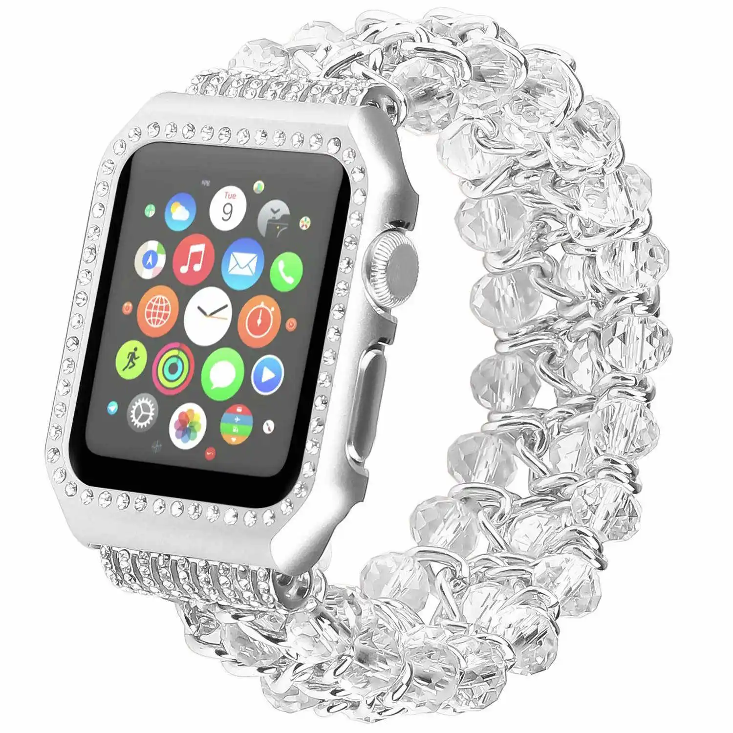 Браслет цепочка с бусинами DAHASE Jewel для часов Apple 38/42 мм ремешок на запястье iWatch Series