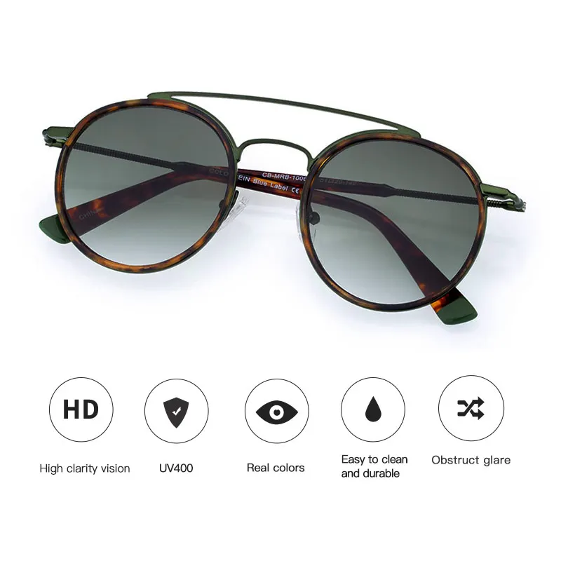 COLOSSEIN солнцезащитные очки Для женщин Мода ретро круглые двойной переносицей