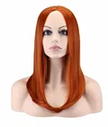 QQXCAIW женские парики средней длины, прямые, для косплея, темно-оранжевые, 50 см, синтетические волосы