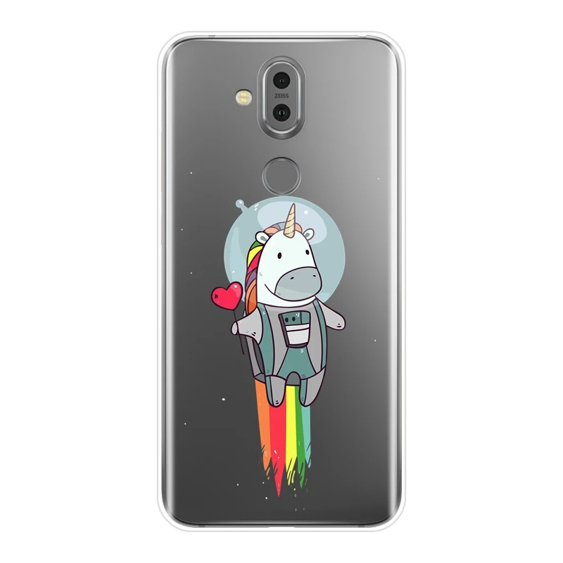 TPU Kawaii единорог Радуга телефонные чехлы для Nokia 7 1 6 5 3 2 Мягкий силиконовый чехол Plus
