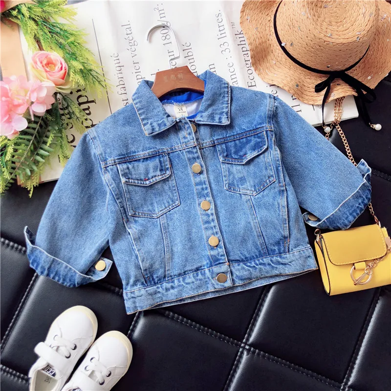 Children's wear 2018 spring and autumn Korean version of the new boys girls denim jacket girl cardigan | Детская одежда и